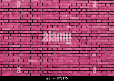 fuchsia rose colored brick wall background Stock Photo