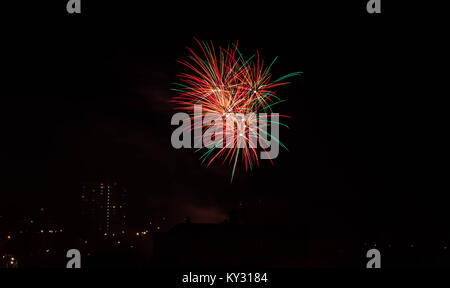 Fireworks in Glasgow on Guy Fawkes, Scotland Stock Photo