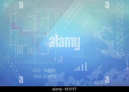 HVAC Engineering drawing Stock Vector