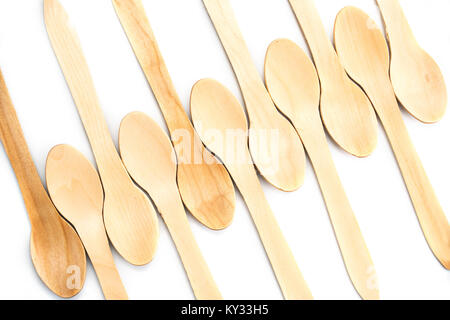 Wooden spoon composition on white background Stock Photo