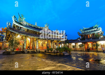 night view of Baoan temple in Taipei, Taiwan Stock Photo