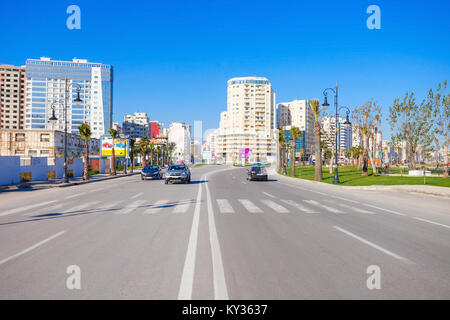 TANGIER, MOROCCO - MARCH 02, 2016:  Tangier city center in Morocco. Tangier is a major city in northern Morocco. Tangier located on the North African  Stock Photo