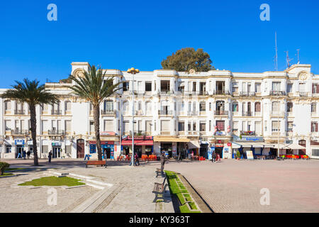 TANGIER, MOROCCO - MARCH 02, 2016: Tangier city center in Morocco. Tangier located on the North African coast at the western entrance to the Strait of Stock Photo