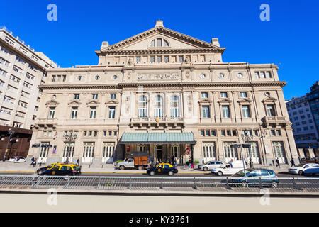 BUENOS AIRES, ARGENTINA - APRIL 14, 2016: Teatro Colon (Columbus Theatre) is the main opera house in Buenos Aires, Argentina. It is ranked the third b Stock Photo