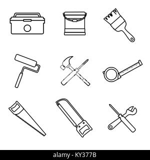 Outline Home Repair Intrument Tools Vector Illustration Graphic Design Stock Vector