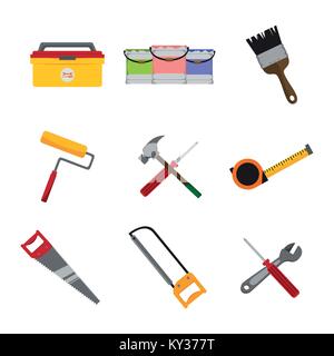 Simple Home Repair Intrument Tools Vector Illustration Graphic Design Stock Vector