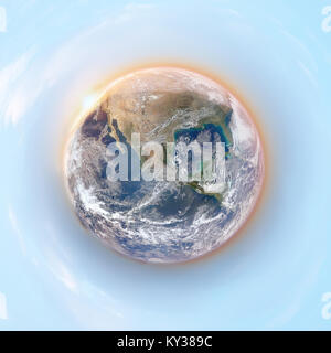 earth stereographic background with rising sun- elements of this image are furnished by NASA Stock Photo
