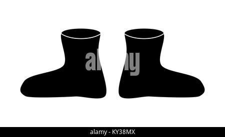 rubber boots silhouette , cartoon simple gumboots isolated on white background Stock Vector