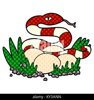 cartoon snake in nest Stock Vector