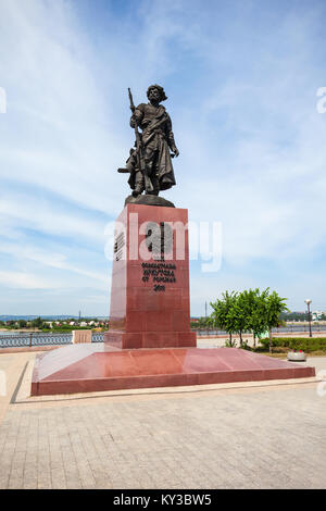 IRKUTSK, RUSSIA - JULY 07, 2016: Monument to the Founder of Irkutsk Yakov Pokhabov in the center of Irkutsk city, Russia. Stock Photo