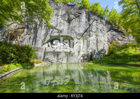 Dying Lion monument in Lucerne, Switzerland Stock Photo