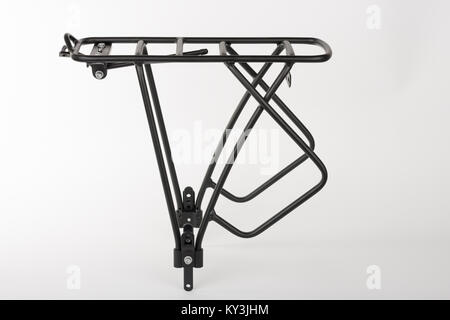 Rear bike rack made from aluminium square profile, studio photo, isolated on white background Stock Photo