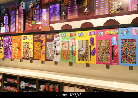 Themed Candy in Hershey's Chocolate World Times Square, NYC Stock Photo