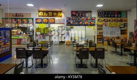 Hakodate, Japan - Oct 1, 2017. Food court of Hakodate Asaichi Morning Market. Hakodate was Japan first city whose port was opened to foreign trade in  Stock Photo