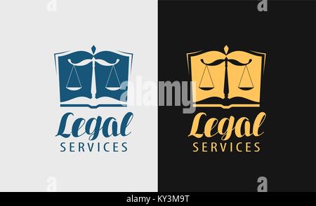 Legal services logo. Notary, justice, lawyer icon or symbol. Vector illustration Stock Vector