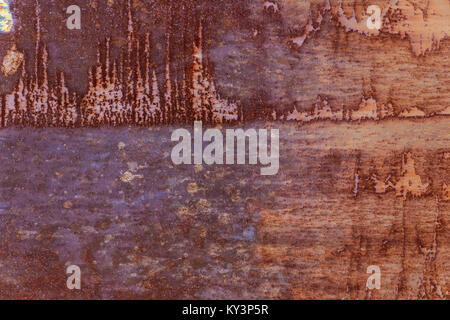 Metallic background with rusty corrosion lit from grunge rusty wet metall background Stock Photo