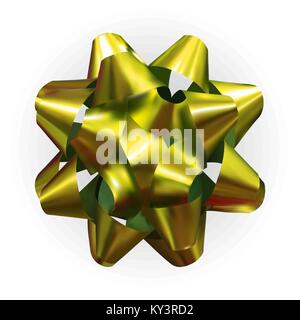 Colorful Naturalistic lush yellow packing ribbon. Vector Illustration. Stock Vector