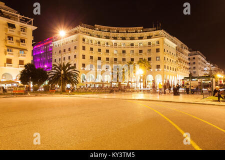 THESSALONIKI, GREECE - OCTOBER 11, 2016: Aristotelous Square is the main city square of Thessaloniki, Greece and is located on Nikis avenue, on the wa Stock Photo