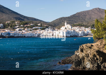 The best known spot in Cap de Creus. Bright white houses give light to this small traditional fishermen town. Stock Photo