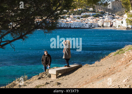 The best known spot in Cap de Creus. Bright white houses give light to this small traditional fishermen town. Stock Photo