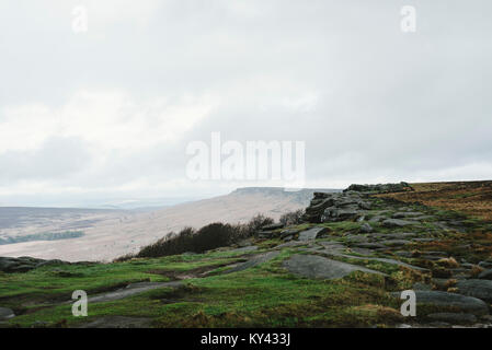 Landscapes from a walk from Hathersage to Stanage Edge in the Peak District, Derbyshire. Stock Photo