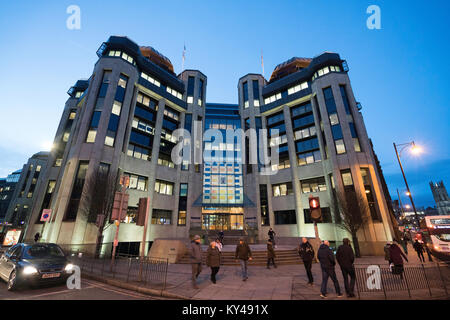 Exterior evening view of Standard Life office building in financial district in Edinburgh West End, Scotland, United Kingdom Stock Photo