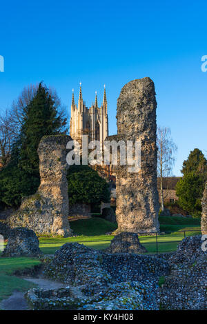 In the heart of Bury St Edmunds, Suffolk, the abbey was once one of the richest and most powerful Benedictine monasteries in England. Stock Photo