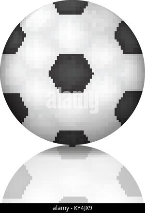 Soccer ball icon in realistic, 3d style. Football, sport concept. Isolated on white background with reflection. Vector illustration. Stock Vector