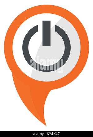 Power orange pin vector icon Stock Vector