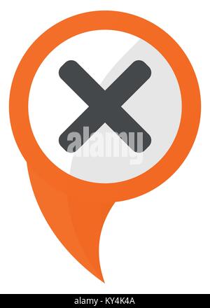 Cancel orange pin vector icon Stock Vector