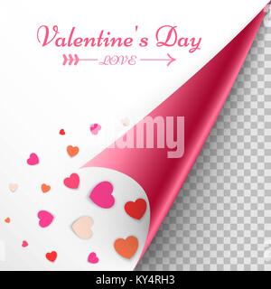 Valentine day paper illustration. Heart icon. Stock Vector