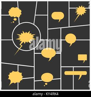 Template For Comics Page and Spoken Bubbles Stock Vector