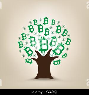 bitcoin grows on tree Stock Vector