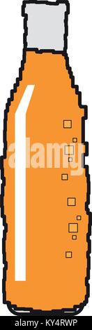 Pixelated beer bottle Stock Vector