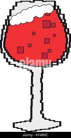 Pixelated wine glass Stock Vector