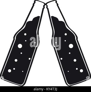 Pair of beer bottles Stock Vector