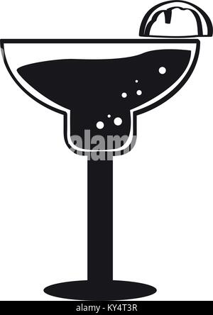 Isolated cocktail silhouette Stock Vector