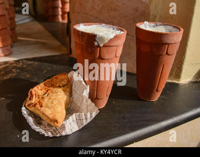 Creamy lassis at the famous Lassiwala shop, Jaipur, India Stock Photo