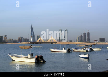 Boats in the gulf in Manama city, Bahrein Stock Photo