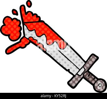 freehand drawn cartoon bloody sword Stock Vector Image & Art - Alamy