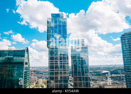 Moscow, Russia - August 16, 2016: Skyscraper - Moscow and skyscraper - St. Petersburg Stock Photo