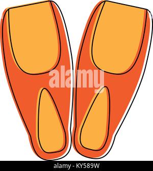 Diving fins isolated Stock Vector