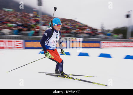 RAIKOVA Alina Woman Relay, IBU Biathlon Weltcup, World Cup, Chiemgau Arena, Ruhpolding, Germany 2018 Stock Photo