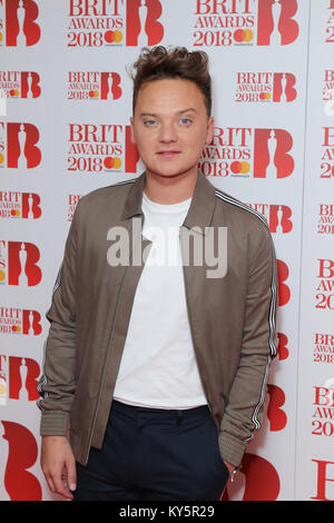 London, UK. 13th January, 2018. Conor Maynard Brit Awards 2018 Nominations Event at ITV Studios on South Bank in Central London. Credit: Martin Evans/Alamy Live News Stock Photo