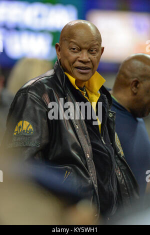 Seattle, WA, USA. 13th Jan, 2018. Retired Seattle Supersonic Slick Watts was in attendance during a PAC12 basketball game between the Washington Huskies and Stanford Cardinal. The game was played at Hec Ed Pavilion in Seattle, WA. Jeff Halstead/CSM/Alamy Live News Stock Photo