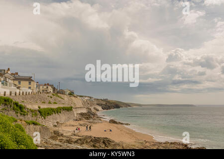 A storm seen building up over the Lizard Peninsular, Cornwall, UK. Stock Photo