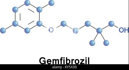 Gemfibrozil drugs fibrates. Stock Vector