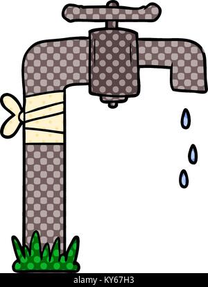 cartoon old water tap Stock Vector