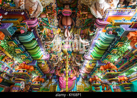 TRINCOMALEE, SRI LANKA - FEBRUARY 15, 2017: Pathirakali Amman Temple or Pathrakali Ambal Kovil interior. It's a Hindu temple dedicated to goddess Bhad Stock Photo