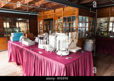 KANDY, SRI LANKA - FEBRUARY 19, 2017: Equipment inside the Ceylon Tea Museum. Ceylon Tea Museum is located in Kandy, Sri Lanka Stock Photo